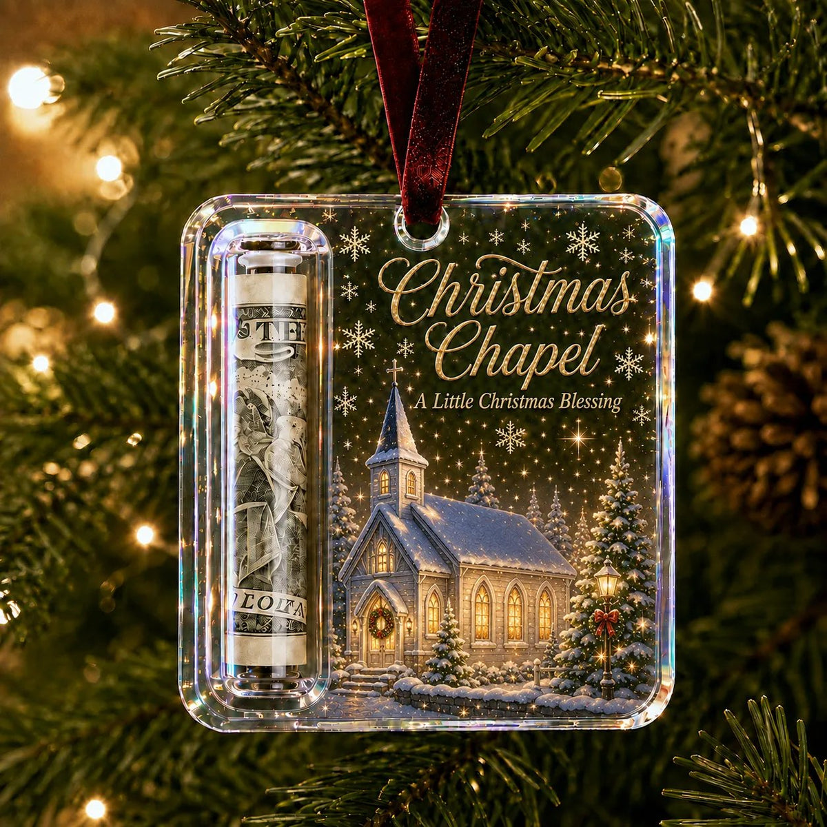 🔥Last day with huge discounts! – ✨🎄Christmas Cash Gift Holder Ornament