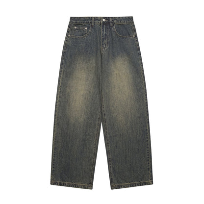 Denim Wide Leg Pants Loose Fit Long Trousers