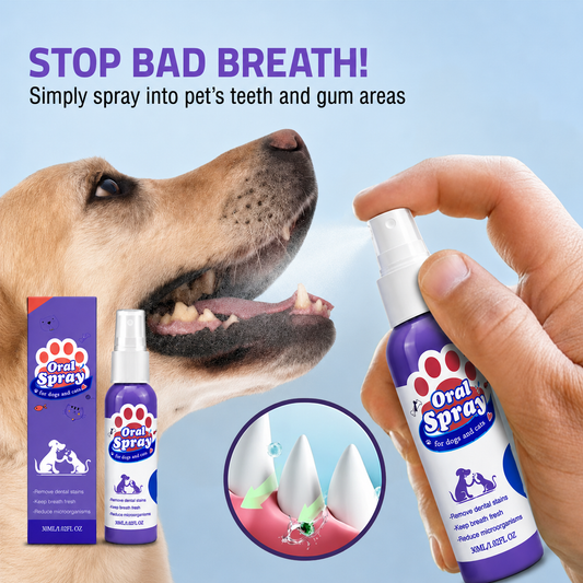 No-Brushing Pet Oral  Spray for Dogs & Cats